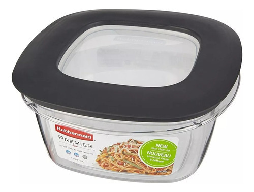 Recipiente Con Tapa Portacomida Rubbermaid 1.2l Contenedor Color Negro