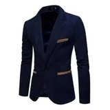 Blazer De Pana Lisa De Corte Ajustado Para Hombre