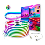 Manguera Flex Tira De Luz Neon Rgb Multicolor 50 Metros 2835 Con Un Driver Con Switch Unido Al Conector