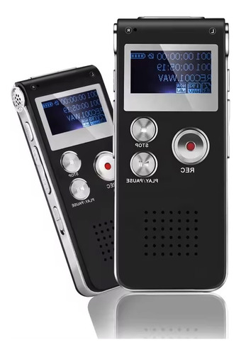 Mini Gravador Voz Som Digital Espião Espia Escuta Preto 8gb.