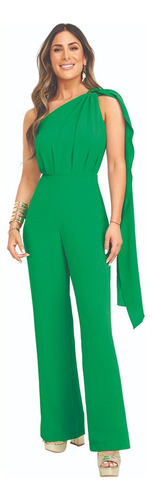 Jumpsuit Formal Dama Verde Un Hombro 422-95