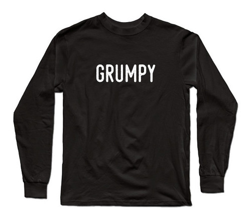 Nueva Playera Tendencia Manga Larga Logo Letra Gruñon Grumpy