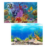 Painel Aquario 100x30cm Dupla Face Decorativo Tronco Planta