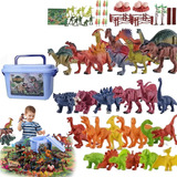 Juguetes Dinosaurios Con Mapa Y Cajas Para Niños, 104 Pcs