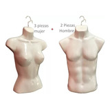 Maniquí Busto Mujer 3 Y Torso Hombre 2,  Exhibidor Ropa