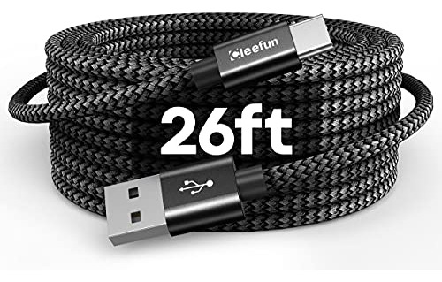 Cable Usb C Largo Cleefun, [26 Pies/8 M] Cable Usb A 2.0 A T