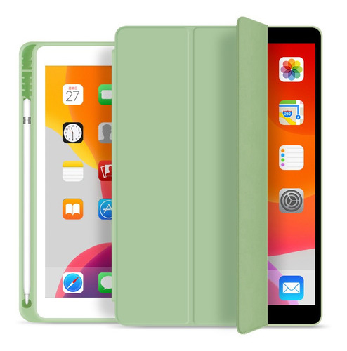 Capa iPad 7a/8 Geração 10.2 Wb Slim Comp. Pencil Verde Menta