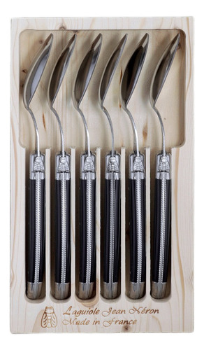 Laguiole - Set 6 Cucharas Sopa Negro