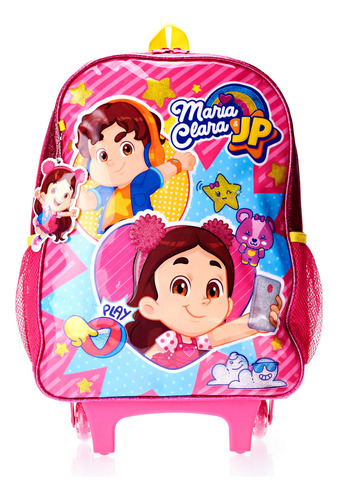 Mochila Rodinhas Maria Clara & Jp Youtube Clio Infantil Roda Cor Rosa-chiclete