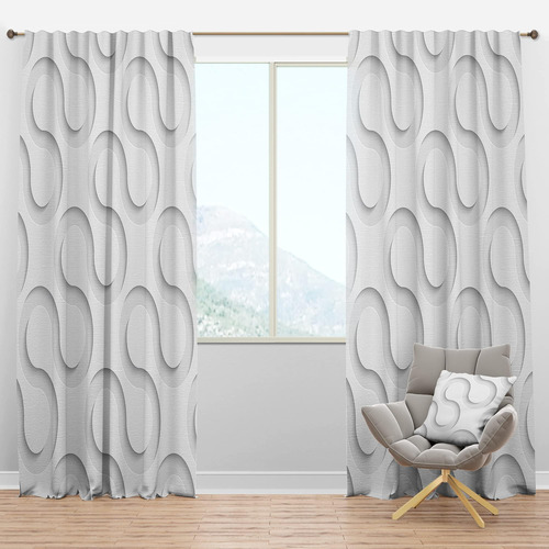 Designq Cortinas Opacas Con Diseño De Ondas Para Dormitorio,