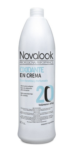 Oxidante En Crema Novalook Con Keratina 20 Volumenes 1 Litro