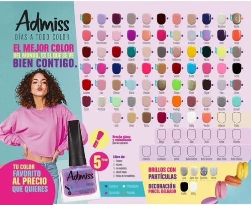 Esmaltes Admiss Kit 80 Und - mL a $370