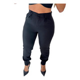 Calça Cenoura Alfaiataria Feminina Com Bolso Elegante