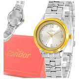 Relógio Feminino Condor Original Prata E Dourado Prova Dágua