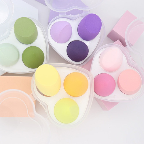 Kit Esponjas Para Maquillaje Aplicador Base Blender 3 Piezas