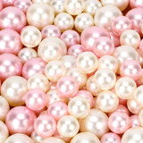 Perlas Falsas Para Decoración, 140 Piezas, Rosadas, Redondas