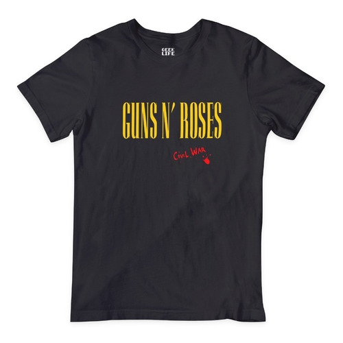 Camiseta Guns And Roses Civil War Rock