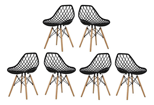 Set De 6 Sillas Diseño Red Tipo Eames Modernas Minimalistas