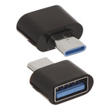 Adaptador Convertidor Usb 3.0 Hembra Otg A Tipo C Usbc Macho Color Negro