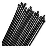 12 Bridas Para Cables Con Cremallera Negra (paquete De 1000)