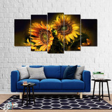 Cuadro Girasol Personalizado Moderno Poliliptico Flores