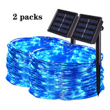 2 Paquetes 300 Led Solar Luz Tira De Luz Impermeable Cobre