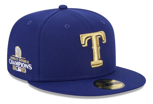 Gorra New Era Rangers Texas 59fifty Campeones Gold Ring 2024