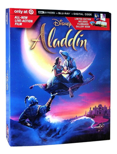 Aladdin 2019 Disney Target Pelicula 4k Ultra Hd + Bd + Book