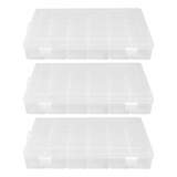 Clear Container, Caja De Almacenamiento Con 36 Rejillas, 3 U