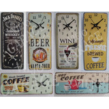 Reloj De Pared De Chapa Vintage 35x14cm 