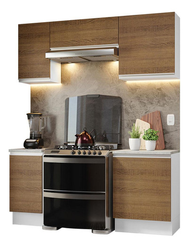 Armario Cocina Completo 180cm Glamy Madesa Color Blanco/marrón