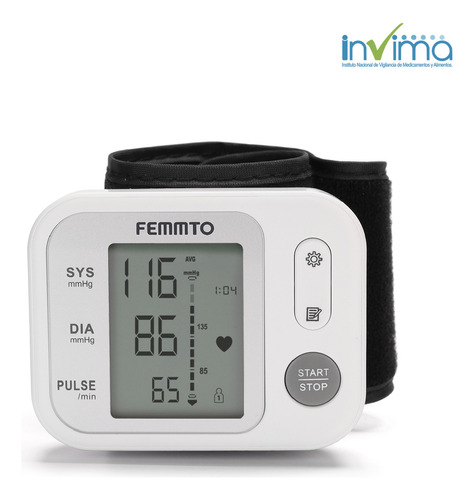 Femmto Yk-bpw3 Tensiometro Digital Muñeca Enfermeria Medidor Presion Arterial Automatico Con Sensor De Posicionamiento De Brazo