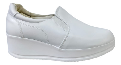 Zapato De Piel Slip On Clinico Para Dama Plataforma Ligera