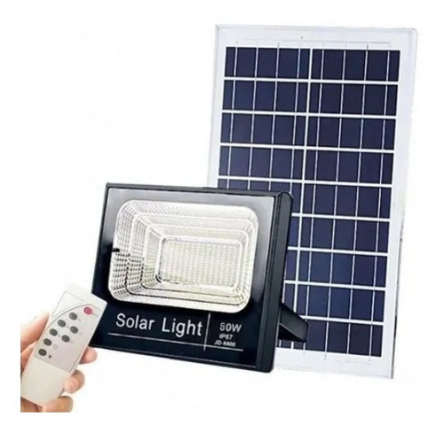 Kit 3 Refletor Holofote Led Solar 50w Real Placa Completo