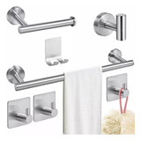 Juego De Accesorios De Baño Plata Mate 7 Piezas Sets De Baño