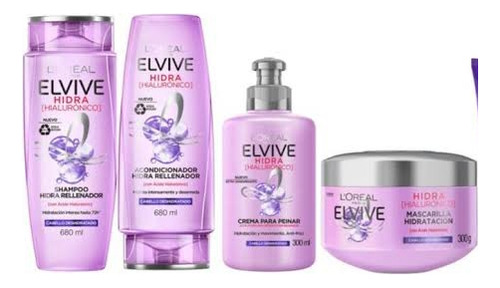 Shampoo Elvive Hialuronico 680 Ml Kit De 4 Piezas