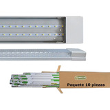 10 Regleta Tubo Led Doble 36w Base Integrada Aluminio Pack