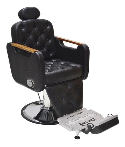 Cadeira Poltrona Dubai Para Barbearia Com Suporte De Perna