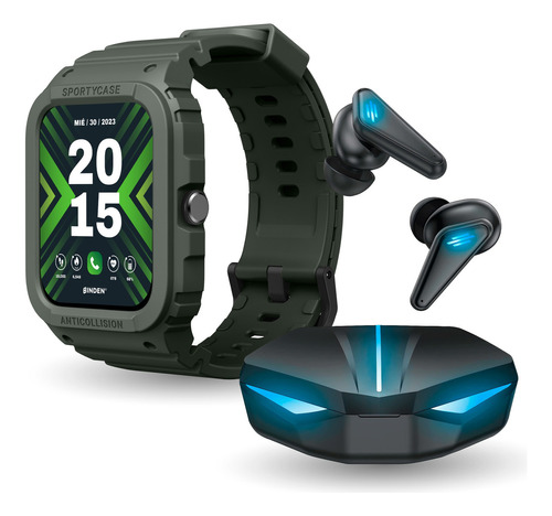 Smartwatch Binden Xtream Reloj Inteligente Alexa Integrada Batería Hasta 7 Días + Audífonos Gamer Dark Manta