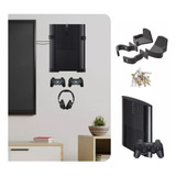 Soporte Pared Ps3 Super Slim + 2 Joysticks + Sop Auriculares