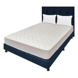 Colchón Doble Espumado Multisleep+ Base Cama+cabec+almohadas Color Azul