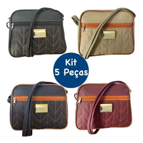 Kit 5 Bolsas Transversal Moda Atacado Feminina Revenda