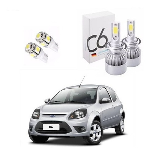 Kit Lamparas Cree Led Cob H4 + Posicion Ford Ka