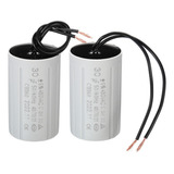 2 Condensador Del Motor Cbb60 30uf Con Cable 450vac 50/60hz