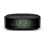 Relógio De Mesa Philips Compacto Alarme E Rádio Fm Bivolt Cor Preto 110v/220v