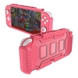 Estuche Rigido + Grip Para Nintendo Switch Lite Rosa