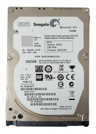 Hd Slim 320gb  Seagate Momentus Thin St320lt007