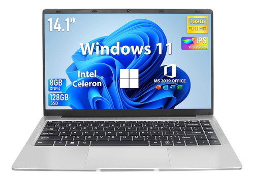 ?win 2019? Pc Ips De Bisel Estrecho Fhd Plateado De 14,1 Pul