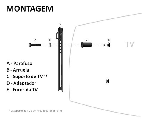 Parafuso Com Adaptador De Suporte De Parede Para Tv Samsung