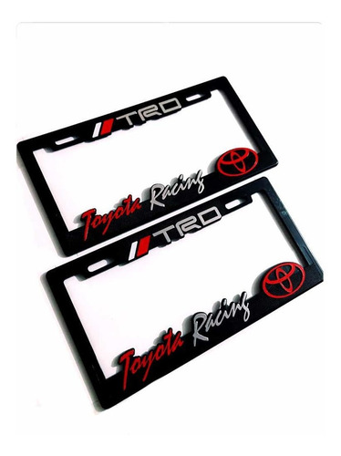 Par (2) Portaplacas Toyota Racing Trd Tacoma Rav4 Tundra